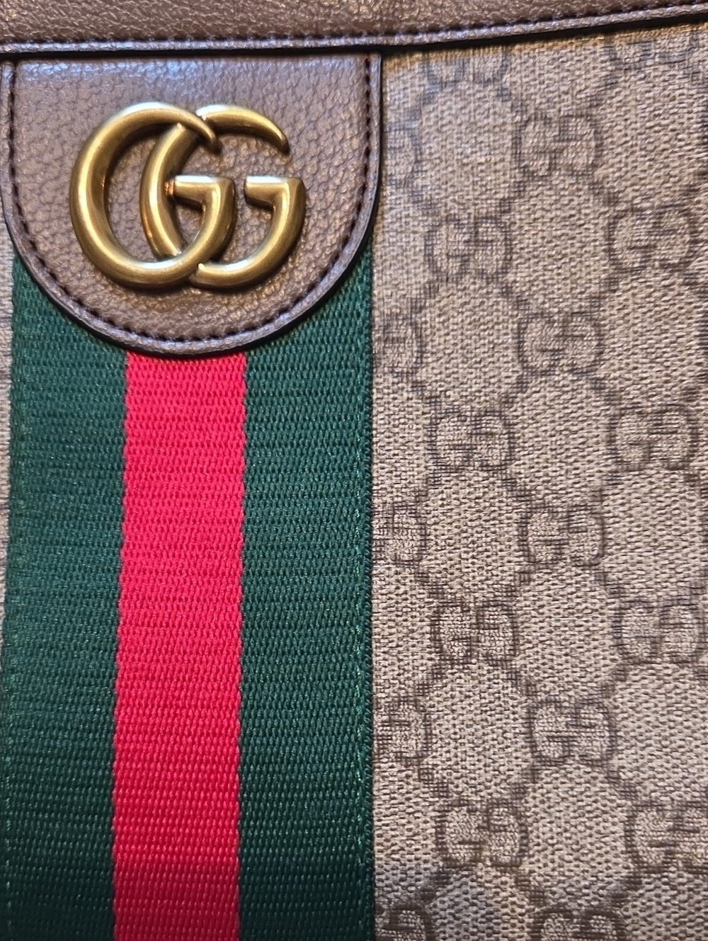 Authentic Gucci GG Supreme Monogram Web Small Ophidia Messenger Bag Brown - Picture 3 of 12